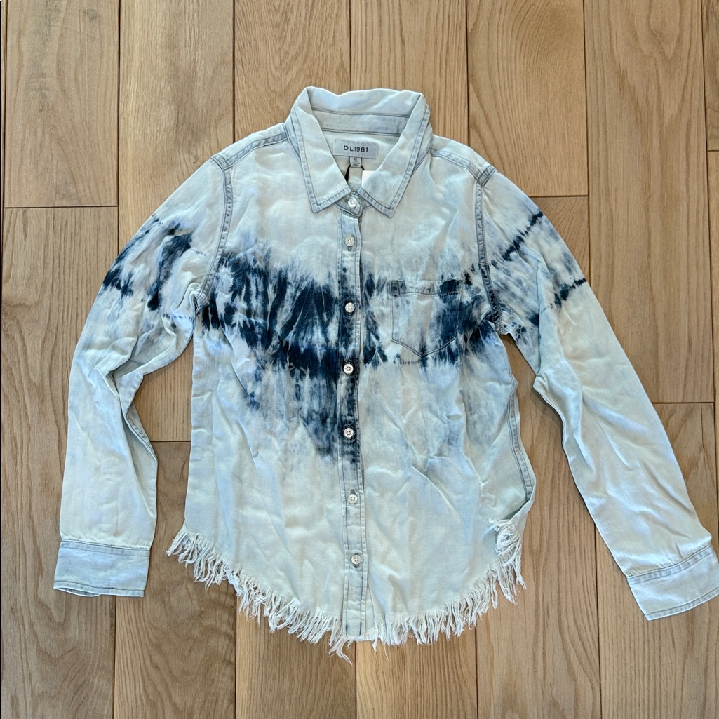 Dl1961 Light Blue & Navy Tie-Dye Denim Shirt